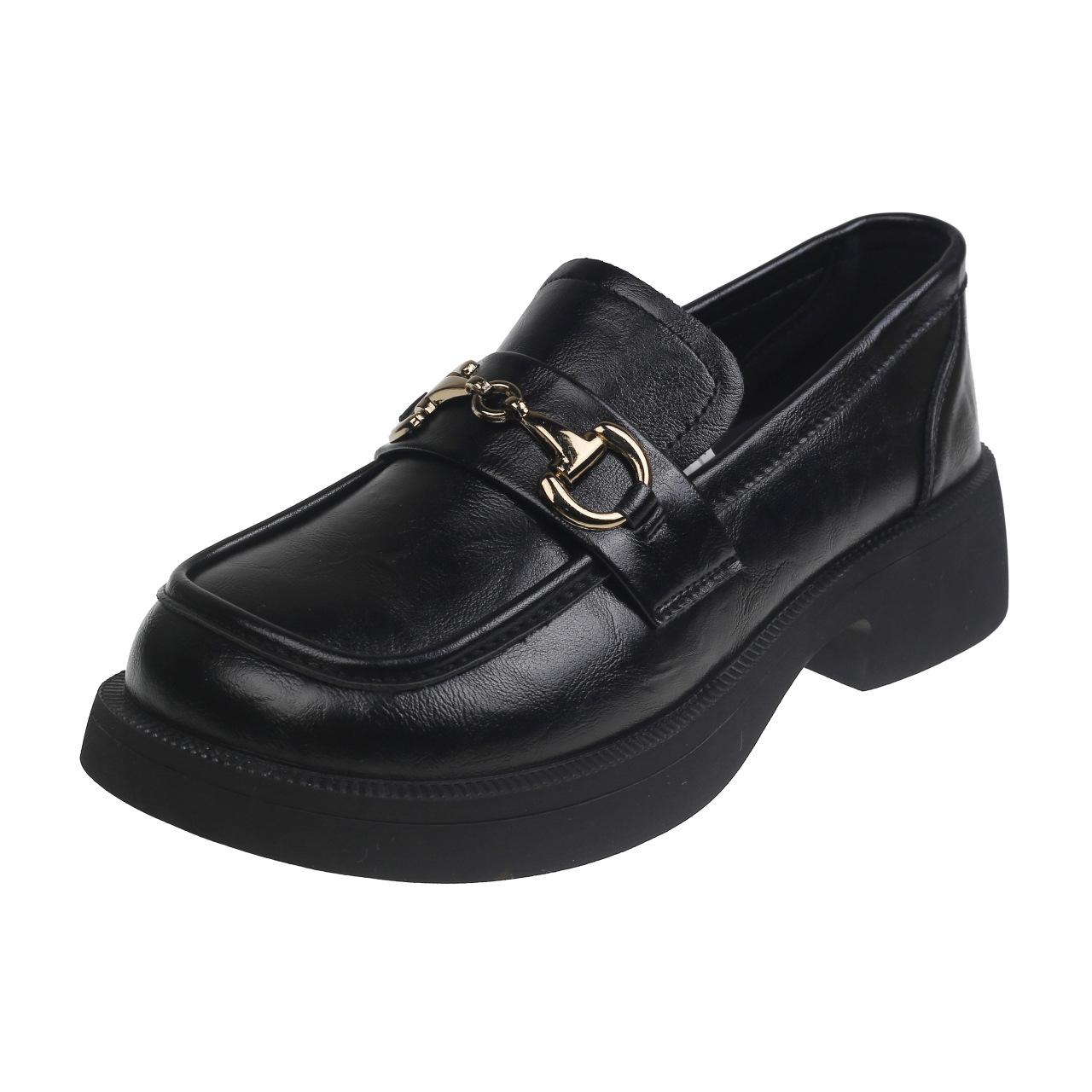 

Туфли на низком каблуке из маленькой кожи женские 2024 новые однопедальные ленивые универсальные на мягкой подошве черные лоферы для通勤 jk одинарные туфли 40 чёрный