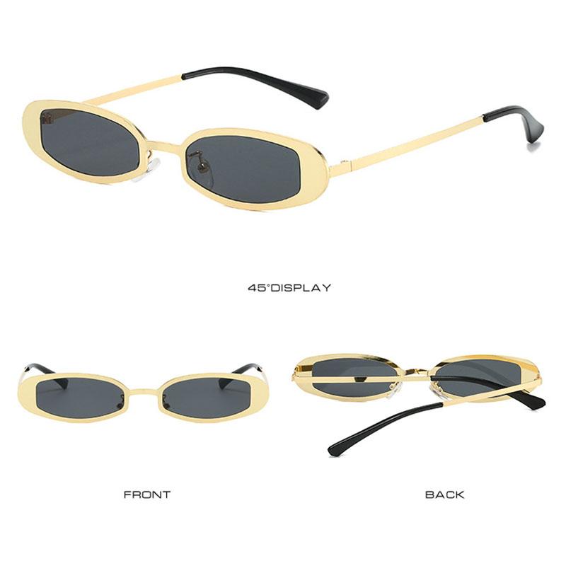 New Metal Punk Small Frame Oval Sunglasses Women For Men Vintage Luxury Brand Designer Outdoor Driving Popular Sun Glasses Uv400