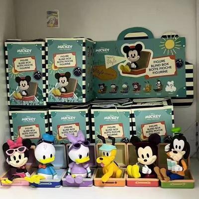 MINISO Mickey Minnie Donald Duck Reisegepäck Serie Mystery Box PVC Modell Ornament Kreatives Spielzeug Handgefertigt Baby Geburtstagsgeschenke
