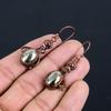 Golden Apache Pyrite Earrings, Copper Electroformed Jewelry, Gemstone Earrings Gift For Her Handmade Dainty Jewelry