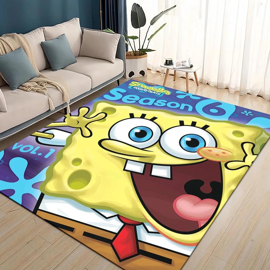 3D Cartoon S-SpongeBob Funny Area Rug,Carpet Rug for Living Room Bedroom Sofa Doormat Decoration,kids Non-slip Floor Mat