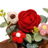 Crochet Flower Bouquet Handcrafted Knitting Flower Ornament Yarn Floral Decoration Mother's Day Birthday Christmas Gift