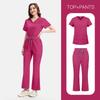 Running Suit Unisex V-Neck Scrubs Set Breathable Workwear for Doctor Nurse Salon