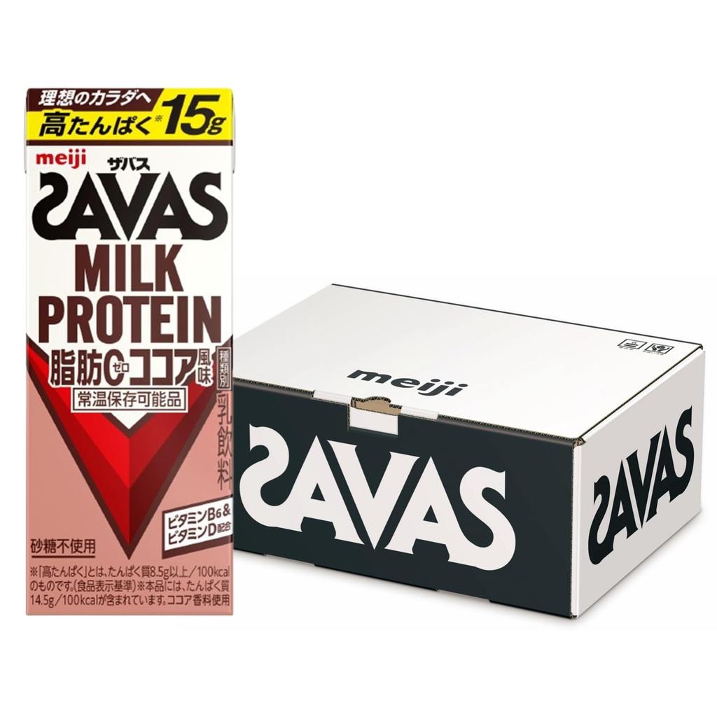 SAVAS Milk Cocoa 200ml x 30 15g Milk Meiji Protein, Fat-Free, Flavor, Bottles, Protein,