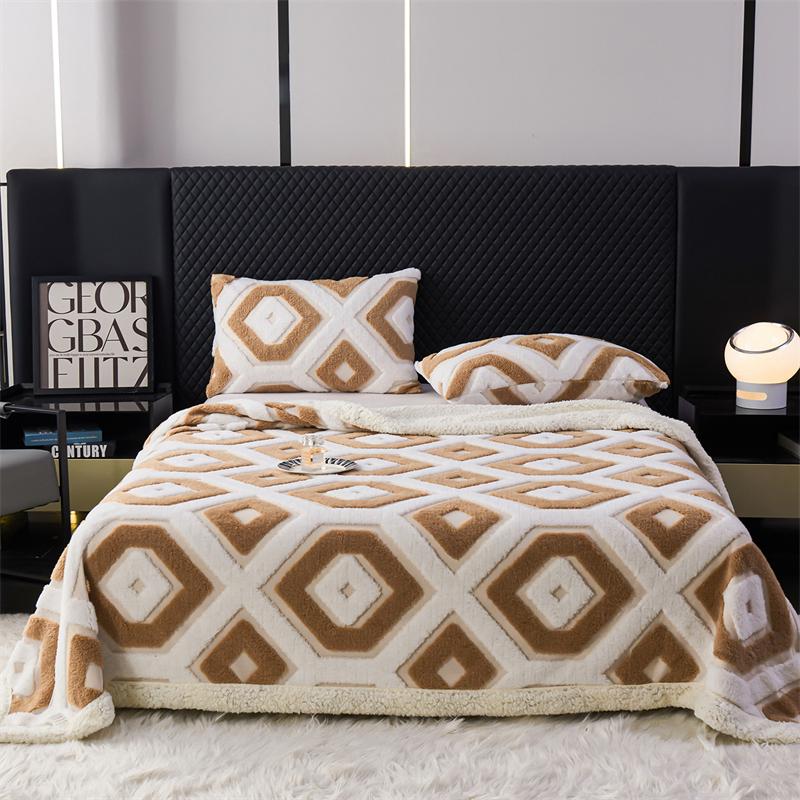 New Thickened Warmth Autumn Winter Blanket Keep Warm Comfortable Jacquard Sofa Blankets Soft Skin Friendly Flannel Nap Blanket