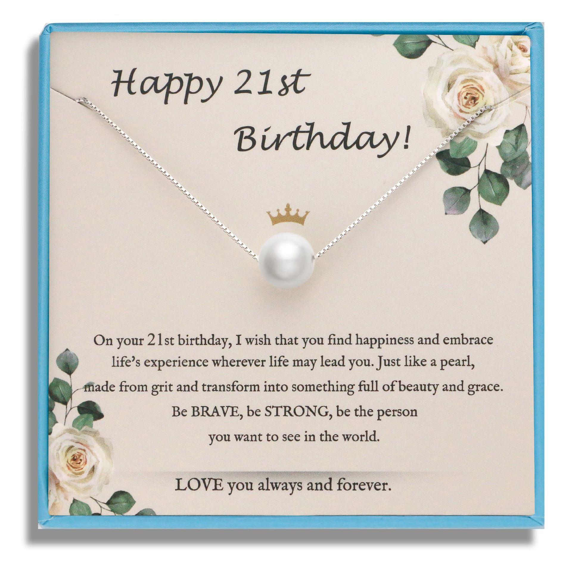 

Pearl Birthday Necklace Adjustable Ladies Gift Blue Pearl Birthday White Birthday Pearl Necklace