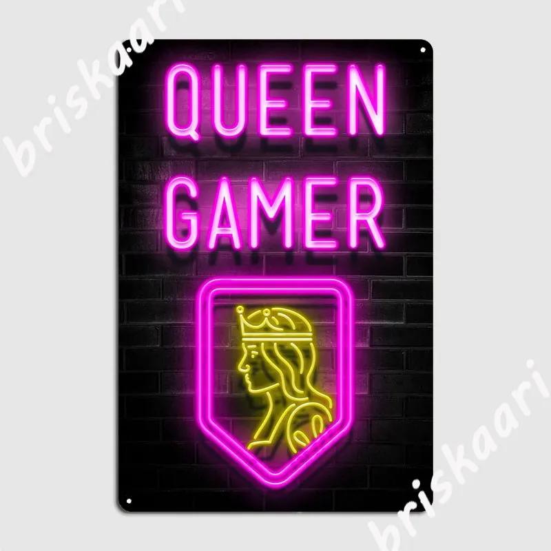 Queen Gamer Poster Metal Plaque Plaques Bar Cave Wall Mural Vintage Tin Sign Poster 20X30CM