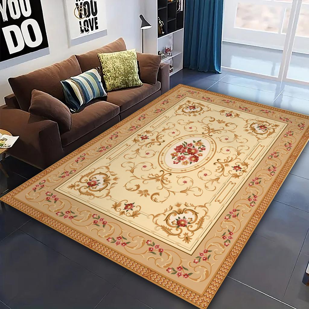Dywan kwiatowy w stylu vintage do salonu Dywany do sypialni w stylu nordyckim Wystrój domu Dywan na sofę Mata na stolik kawowy Mata antypoślizgowa Dywaniki do pokoju