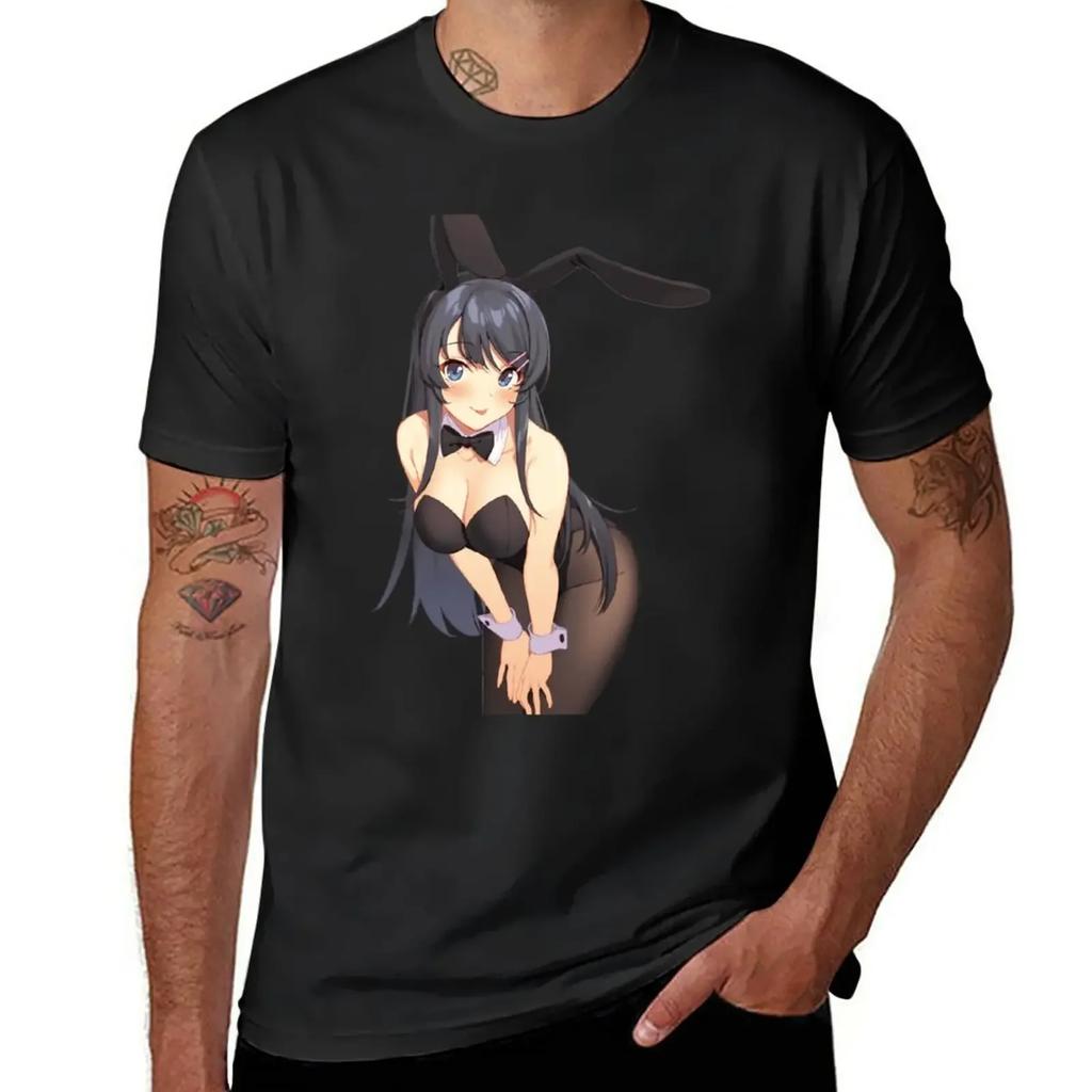Mai Sakurajima - RASCAL DOES NOT DREAM OF BUNNY GIRL SENPAI T-Shirt summer tops plain clothes for men