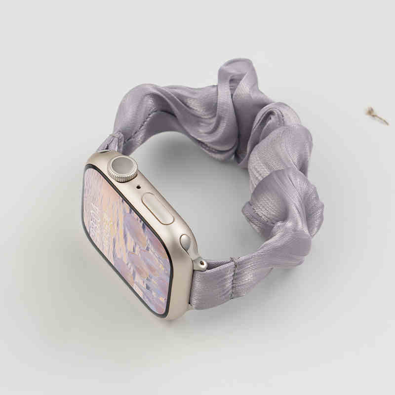 INS Chiffon Ice Silk Elastic Scrunchie Strap For Samsung Galaxy Fit3 SM-R390 Slim Girl Band Loop Bracelet For Galaxy Fit 3