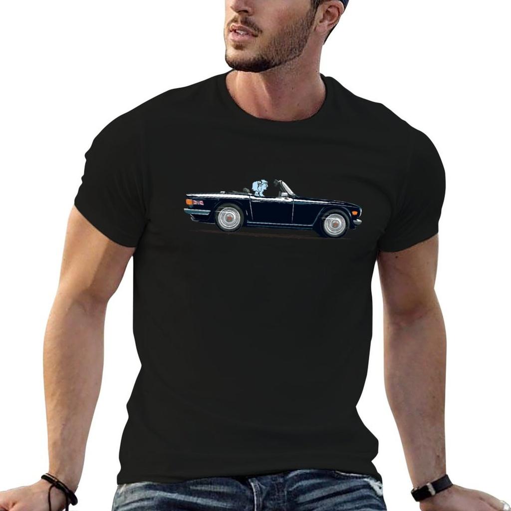 Colore nero TR6 una Classica Auto Sportiva Britannica TShirt t-shirt per uomo cotone divertente t-shirt uomo cotone pesante TShirt