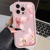 Pink Hibiscus Pattern Phone Case Suitable for iPhone 17 16 15 14 13 12 11 Pro/Max/Plus Anti Drop and Shockproof Back Cover