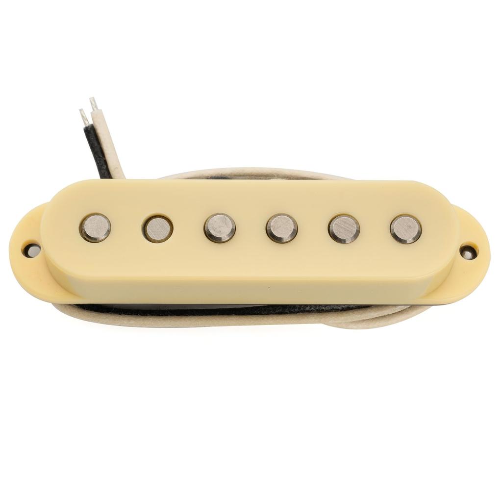 Musiclily Pro Staggered Alnico 5 Bridge Pickup for Strat Electric Cream ST-FAT50S Single-Coil Guitar,