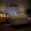 Box Spring Bed with Mattress Cream 140x190 cm Fabric