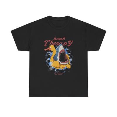 Strandtherapie Haie T-Shirt Grafik Unisex Schweres Baumwoll-Tee NEU GESCHENK