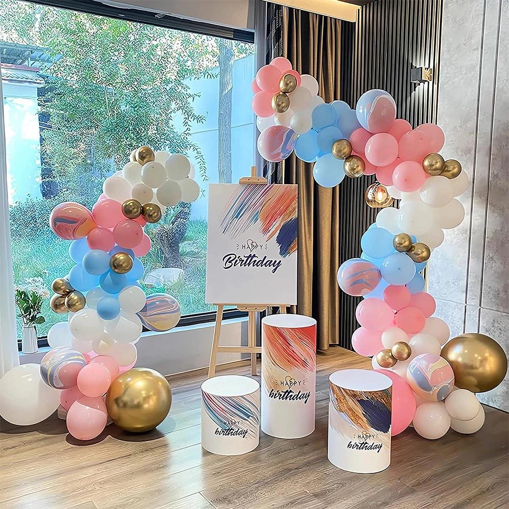 Runtow 250cm Balloon Arch ,Free Bending Shape Half Arch Balloon Stand with Base ,Balloon Column Kit for Wedding Birthday Party