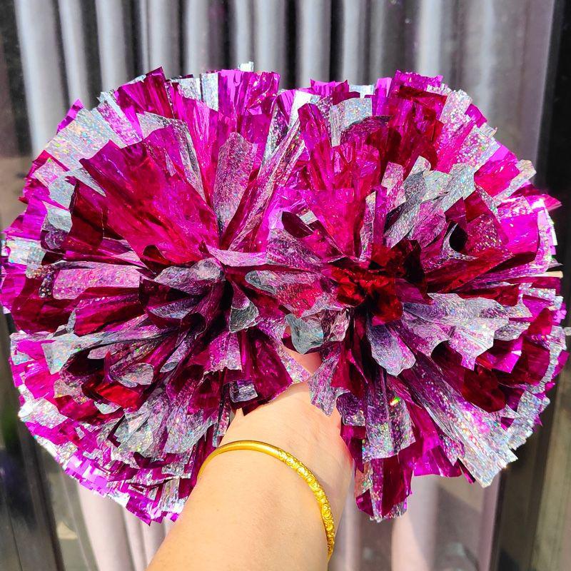 Rainbow Laser Cheerleading Pom Poms