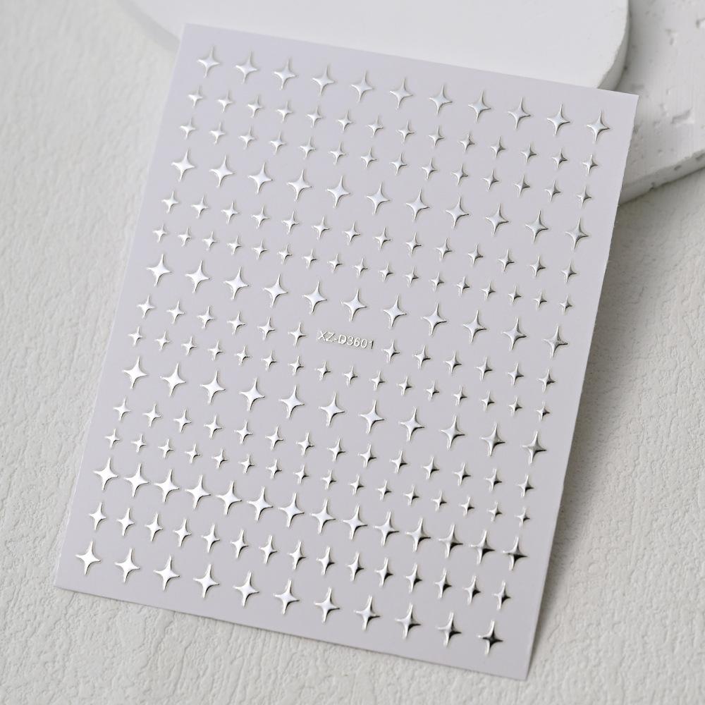 Adesivo de unha de tamanho pequeno simples com letras de luz de estrela de amor vazadas adesivo de unha autoadesivo decoração de unha