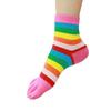 Women's Five-finger Socks, Cotton Thread Striped Long Socks, Mid-calf, All-season High-waisted Women's Socks, Women Look Slimmer