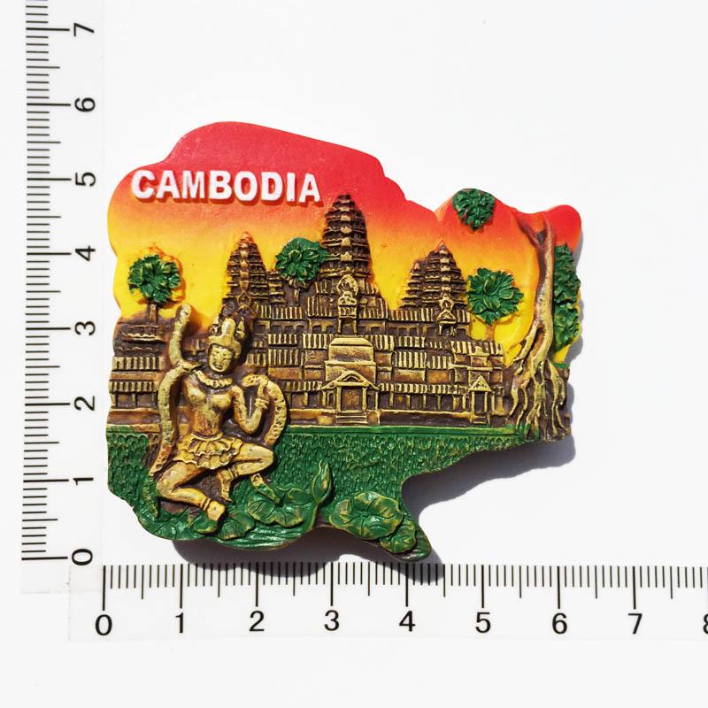 Cambodia Travelling Fridge Magnetic Stickers Angkor Wat Tourist Souvenirs Fridge Magnets Home Decor Message Board Stickers
