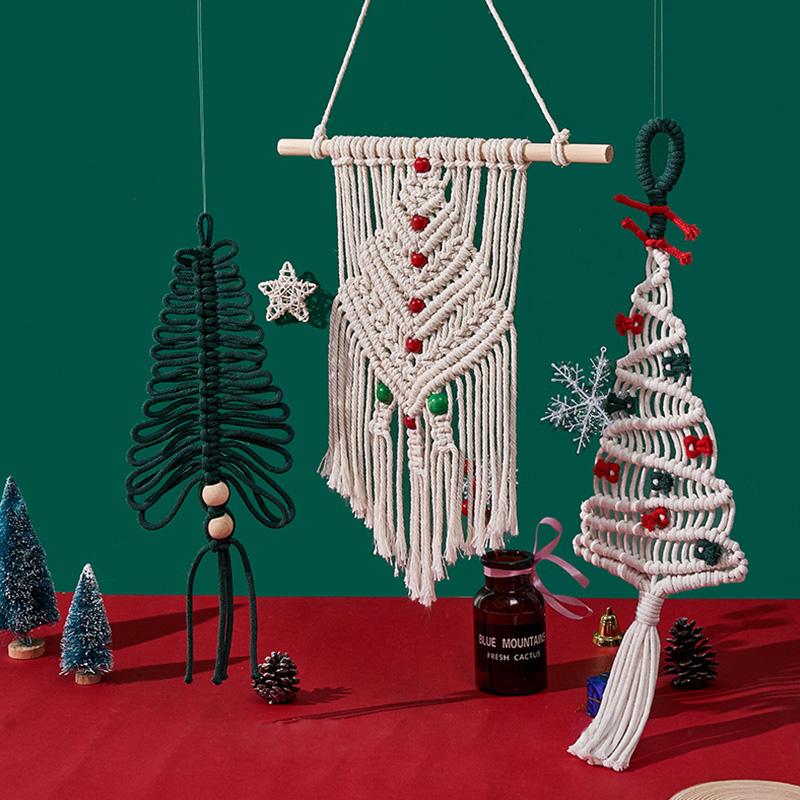 

1 шт. ручной гобелен кулон хлопковая веревка настенное украшение дома Рождественская елка