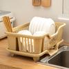 Draining dish rack dish storage rack sink storage rack tableware household kitchen table tableware water filter storage box(Blue [thickened] small