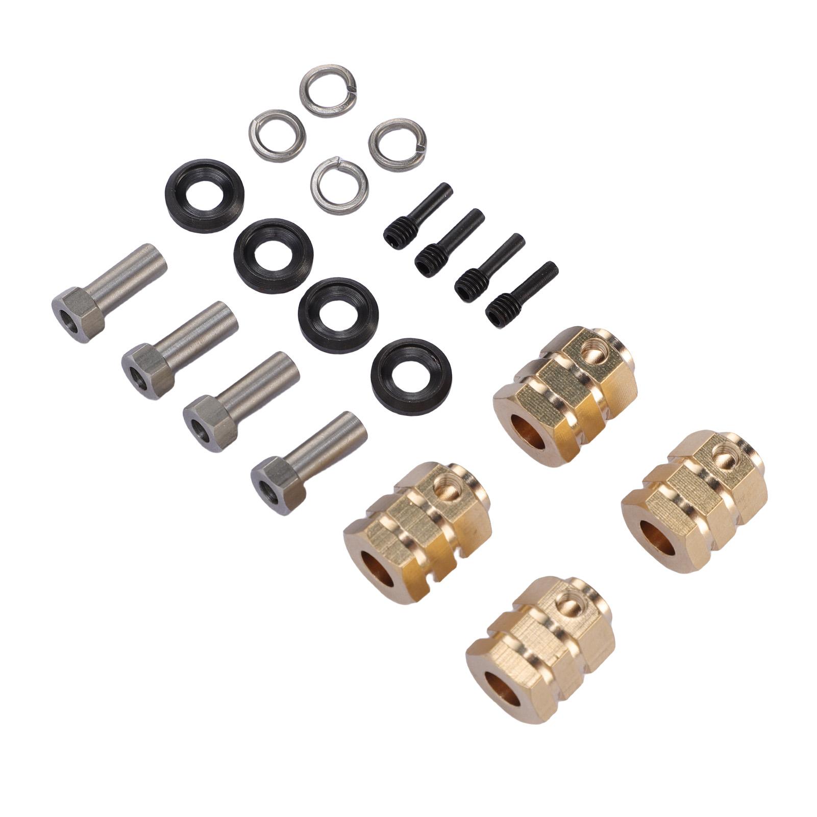 

RC Car Wheel Hex Hub Extension 15mm Brass Wheel Spacer Hex Hub Drive Adapter for 1/10 RC Car