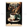 Starožitný Coffee Wall Art Print Dokonalý doplněk do sbírky každého milovníka kávy Kovový Club Cave Designový Plechový Značka Plakát