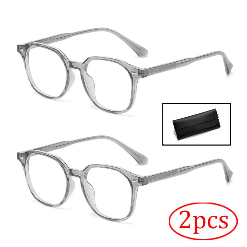 

2 шт. Новая оправа для очков Tr90 с защитой от синего света, повседневные деловые очки для мужчин и женщин, модные очки для чтения с декоративными линзами