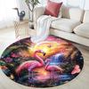 Flamingos Round Area Rug,Carpet Rug for Living Room Bedroom Sofa Playroom Decor,Non-slip Floor Mat