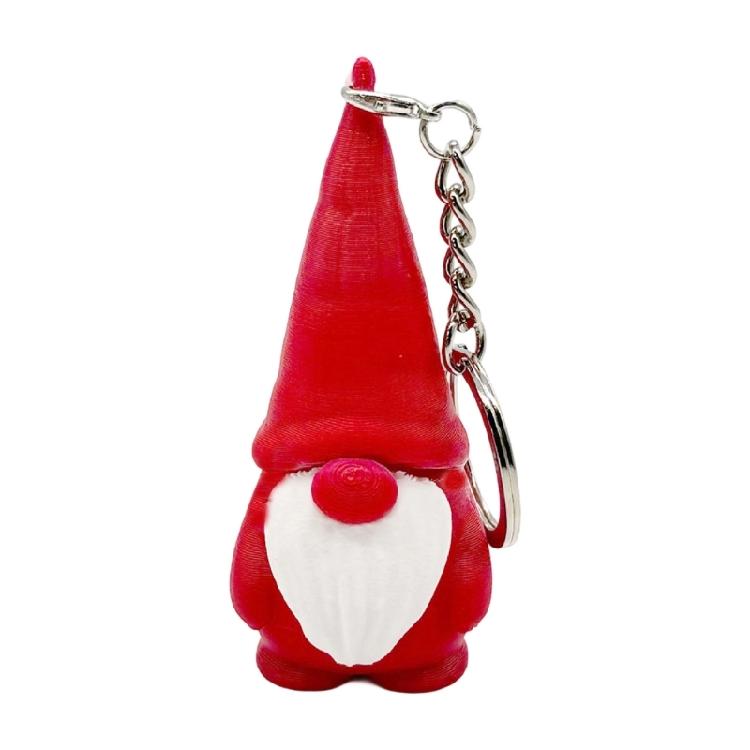 Christmas Keychain PLA Dwarf Ornament Gnome Figurine Pendant Keyring Accessory Festival Key Holder Decoration