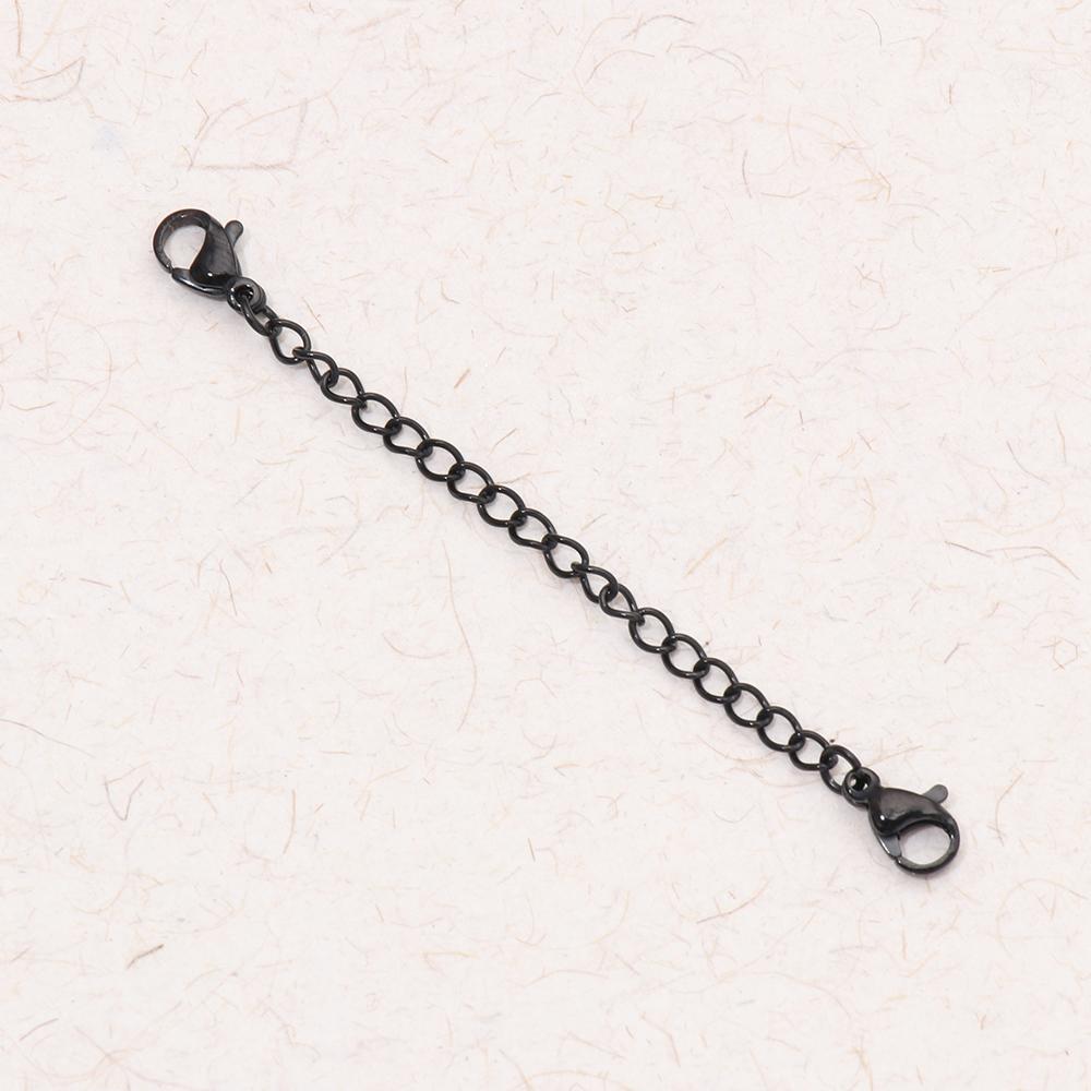 Silver Black Extender /Safety Chain Extender Necklace Bracelet Lobster lock DIY Jewelry Accessories