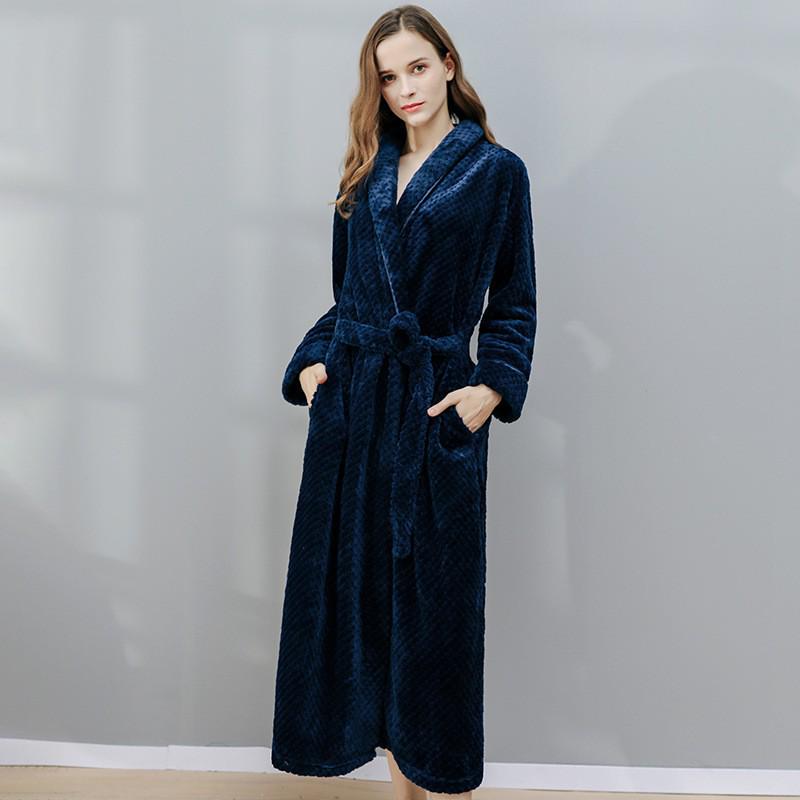 

Women s & Men s Extended Length Winter Plush Flannel Bathrobe & Pajamas Set XL (80-100 kg)