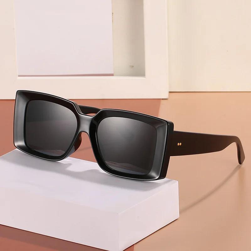 New Narrow Frame Sunglasses For Women European And American Fashion Female Glasses Vintage Big Square Sun Glasses