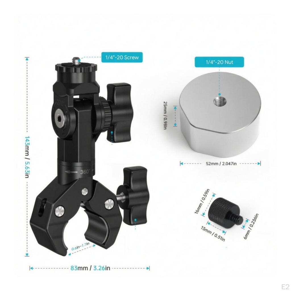 MultiJoint Orbital Mount Clamp | Adjustable, Bracket with Clamp, for Roughterrain