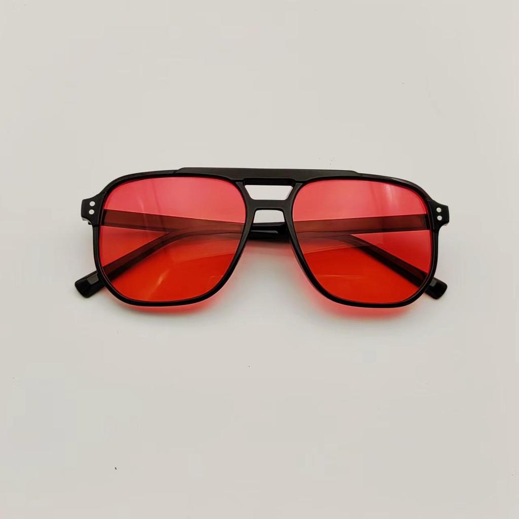Occhiali da Sole Retro a Doppio Ponte con Lenti Grandi Oceaniche - Design alla Moda e Semplice