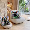 1/4pcs Black Cat Themed Floral Print Pillowcases Sofa cushion cover home bedroom room decoration