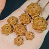 Pfirsichholz Lotus geschnitzte Schmuckperlen - Handgefertigtes vierlagiges Holzhandwerk Zubehör