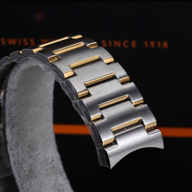 21 22mm Solidny Zakrzywiony Pasek do Mido Commander Chain m021431A Pasek ze Stali Nierdzewnej m021407 2 Generacja Męski Pasek do Zegarka Sternika