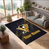Pittsburgh Penguins Kristallsamt Teppich, Personalisierte rutschfeste Fußmatte mit individuellem Text für Heimdekoration Geschenk