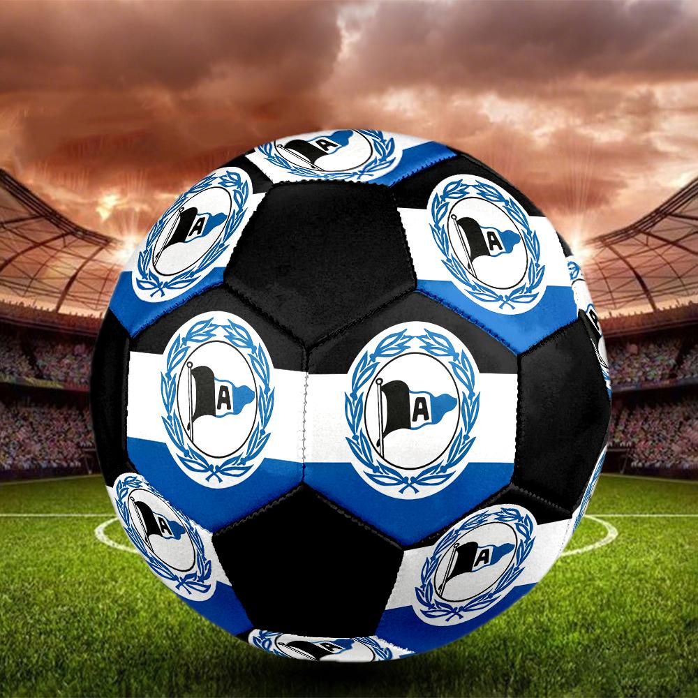TAGLIA 5 Pallone da Calcio DSC Arminia Bielefeld Colorato Per Tutte le Età Cucito a Macchina PVC Pronto per la Competizione Resistente Ad Alto Rimbalzo