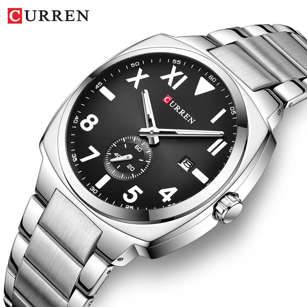 CURREN Waterproof Luminous Men's Calendar Watch Men's Stainless Steel Business Quartz Watch