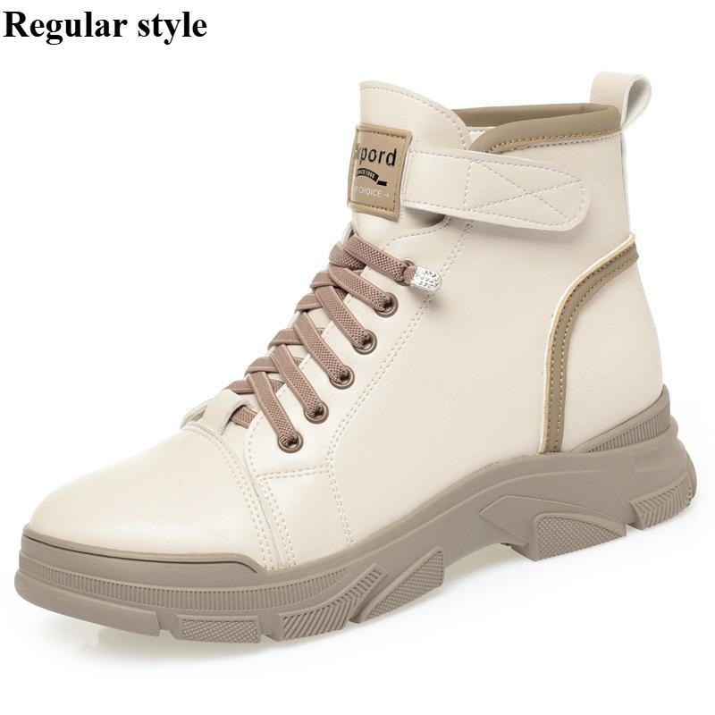 

Весна и осень Новые повседневные туфли Женские ботинки на шнуровке Белые туфли Толстая подошва Плюс Мягкая бархатная подошва Мягкая поверхность Женские хлопковые ботинки 41