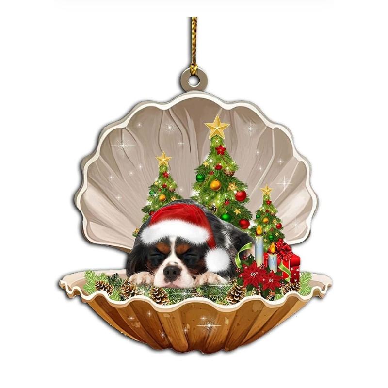 Shell Dog Christmas Hanging Ornaments Decorations for Kid New Year Party Gift