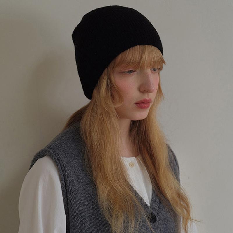 Solid Unisex Beanie Autumn Winter Wool Blends Soft Warm Knitted Cap Men Women Skullcap Hats Gorro Ski Caps Cold Proof Beanies