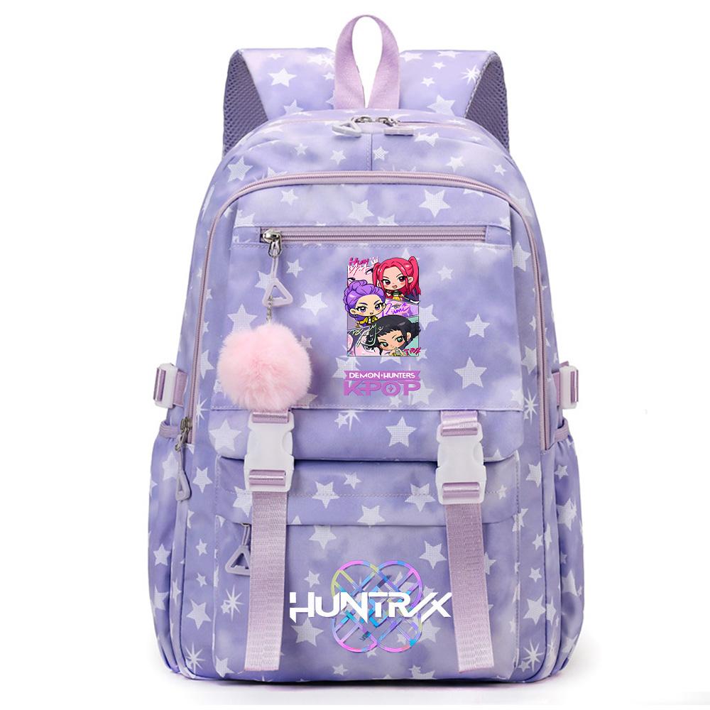 Anime K-Pop Demon Hunters Printed Backpack Large Capacity Bookbag Laptop Unisex Student Boy Girl School Bag Large Capacity Travel Outdoor Bag Gift
