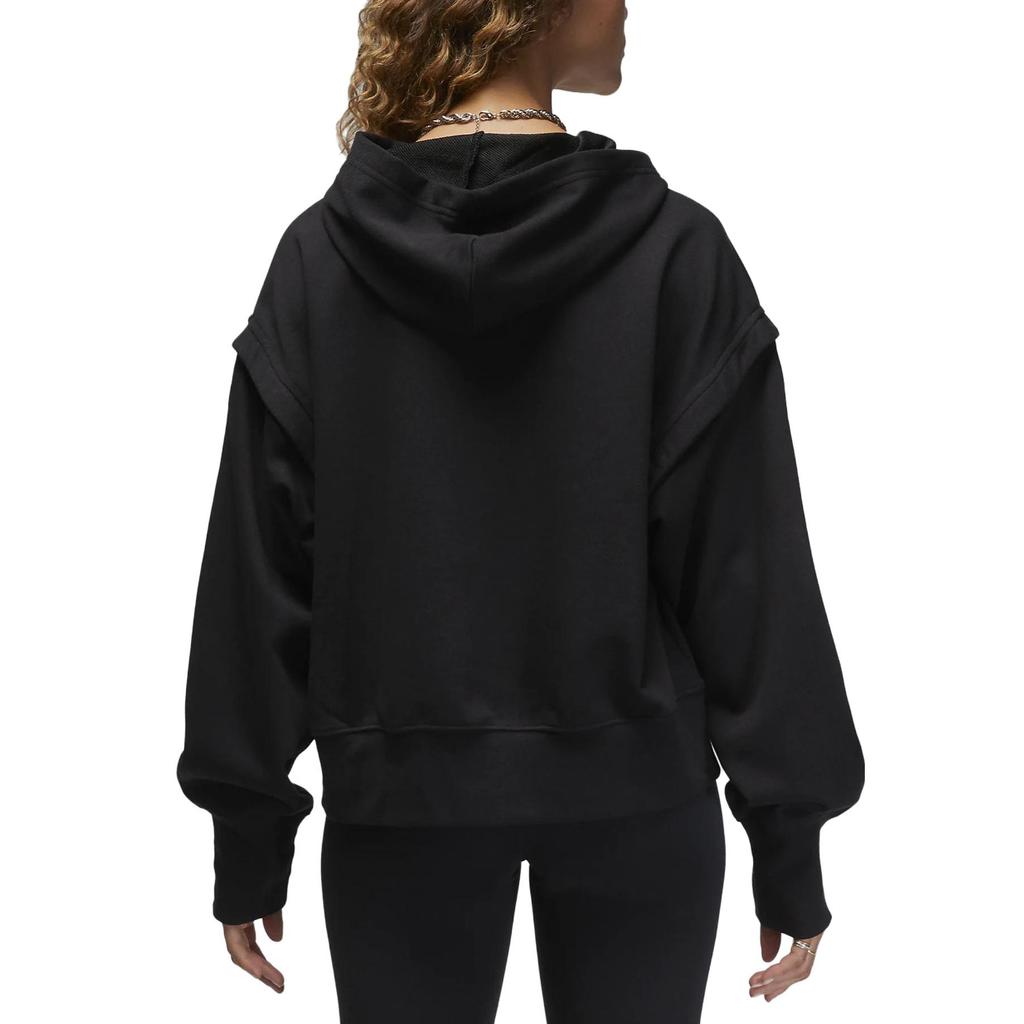 Jordan Solid Color Loose Hoodie Long Sleeve Women Tops Black FB4610-010