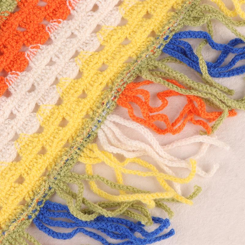 В'язана гачком трикутна хустка з вирізами, богемний тюрбан, шарф для волосся, багатофункціональне використання, етнічний стиль, поясна прикраса