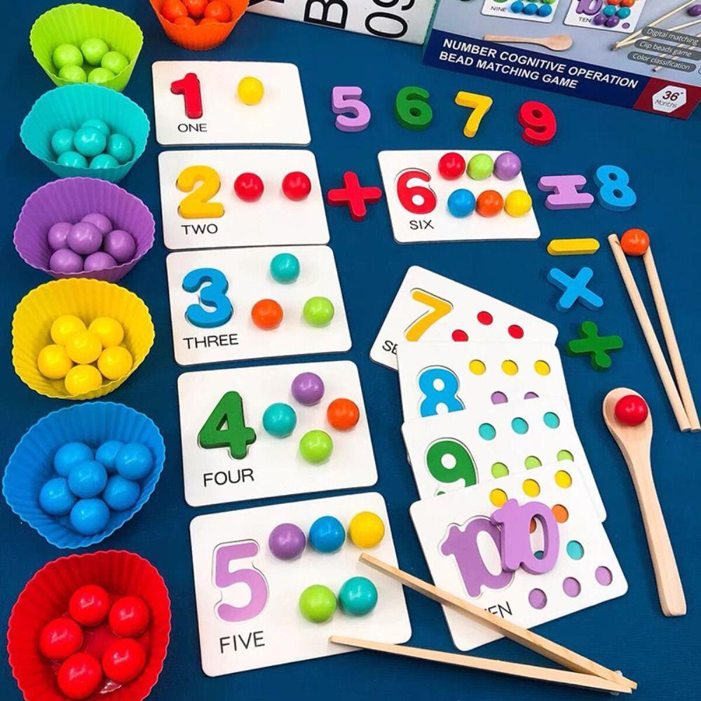 Memory Training Color Matching Beads Game Parent-child Color Sorting Matching  Children Gift