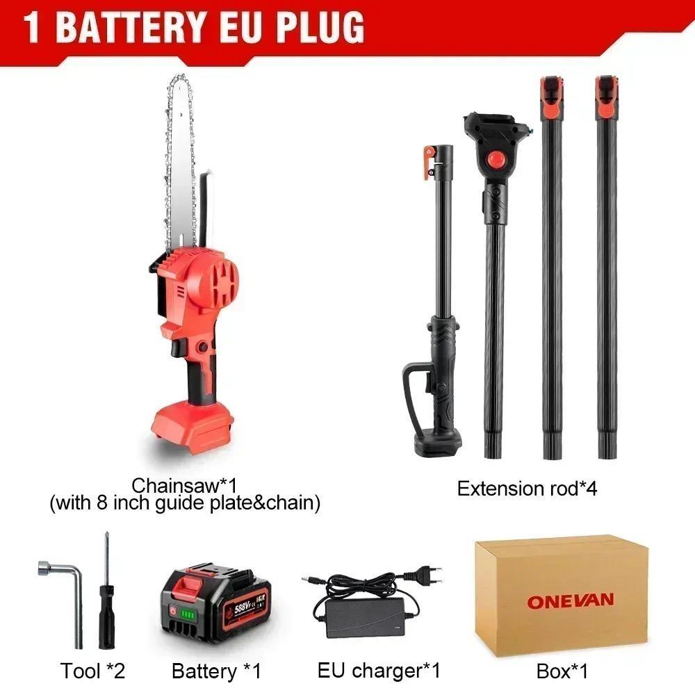 4500W 2.25m Electric Saw Cordless Portable Garden Pruning Tool Brushless High Branch Saw Telescoping Pole